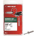 Red Head Nail Drive Anchor, 1/4" Dia., 1" L, 50 PK 35300